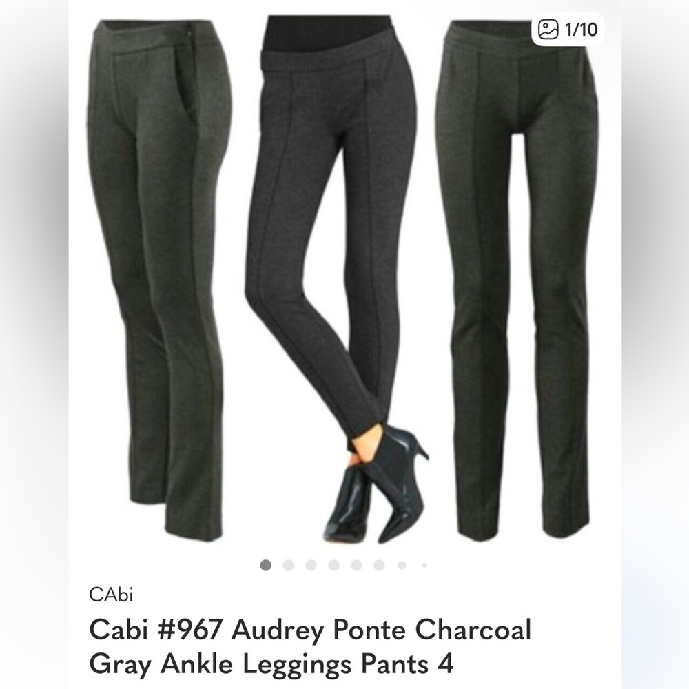 Cabi #967 Audrey Ponte Charcoal Gray Leggings